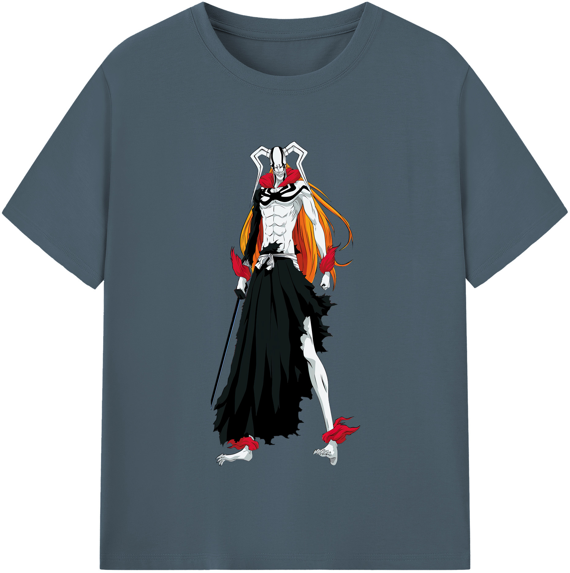 （画像用） ブリーチ 黒崎一護（くろさき いちご）BLEACH Kurosaki Ichigo 綿100％半袖Tシャツ（フロントプリント）